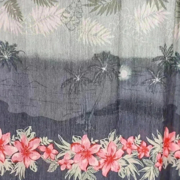 Havana Jack's Cafe 100% Silk Hawaiian button down shirt palm trees floral - Picture 15 of 16